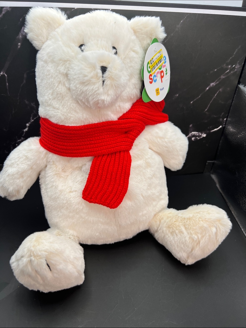 GiggleScape Polar Bear with Scarf 12-Inch Soft Plush NWT